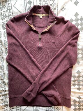 Burberry Brit Burgundy Quarter-Zip Pullover – Medium